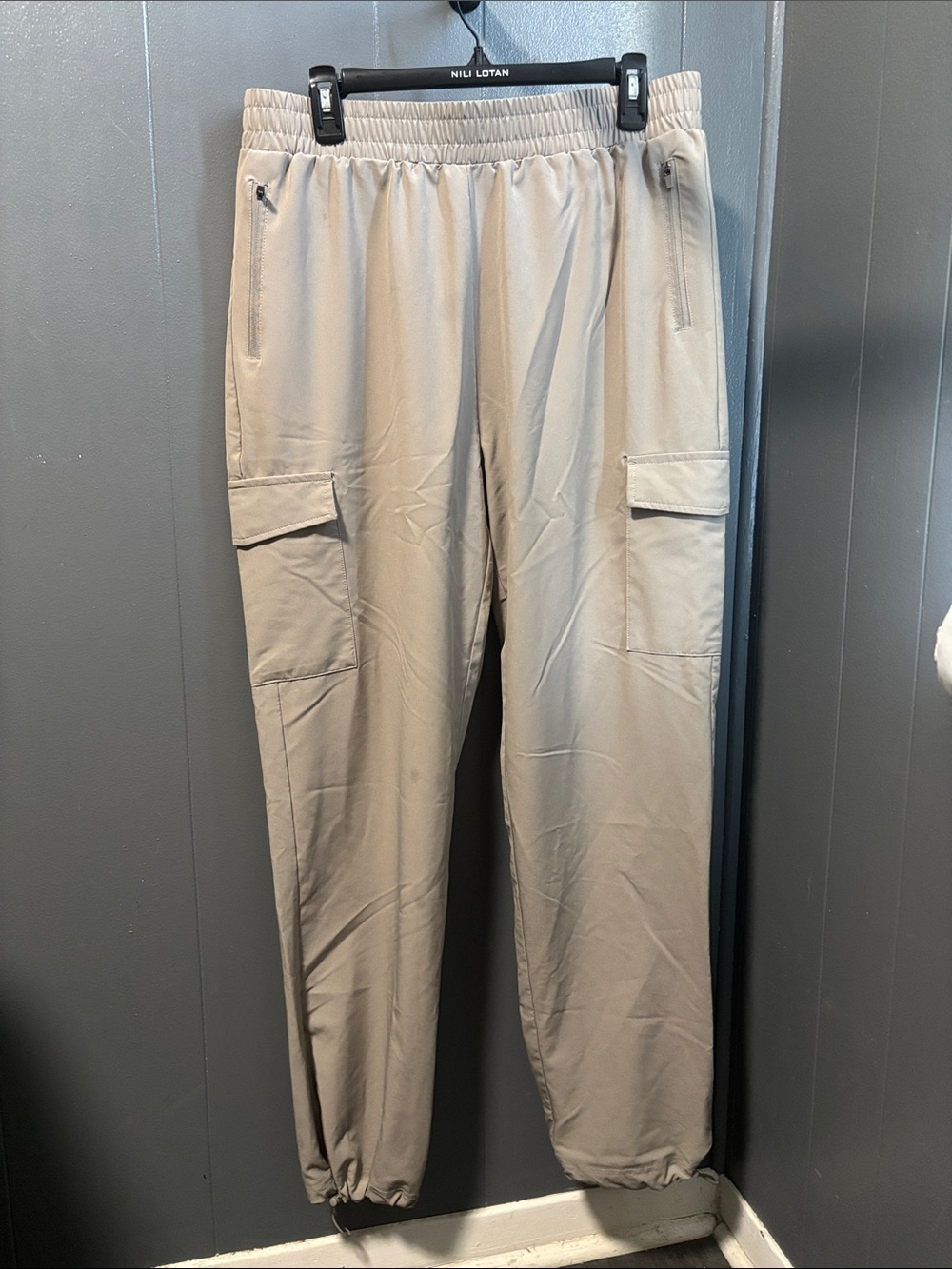 PRIMARK Men's Beige Cargo Jogger Pants - Multi Pockete size Large